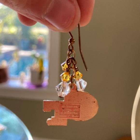 Georgia Tech Spirit Dangle Earrings - Picture 4 of 4